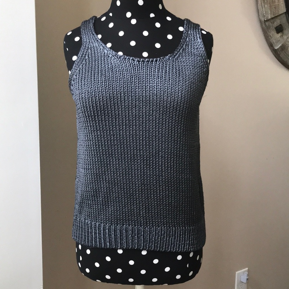 Vince Crop Sleeveless Silk Knitted Tank - Picture 3 of 8